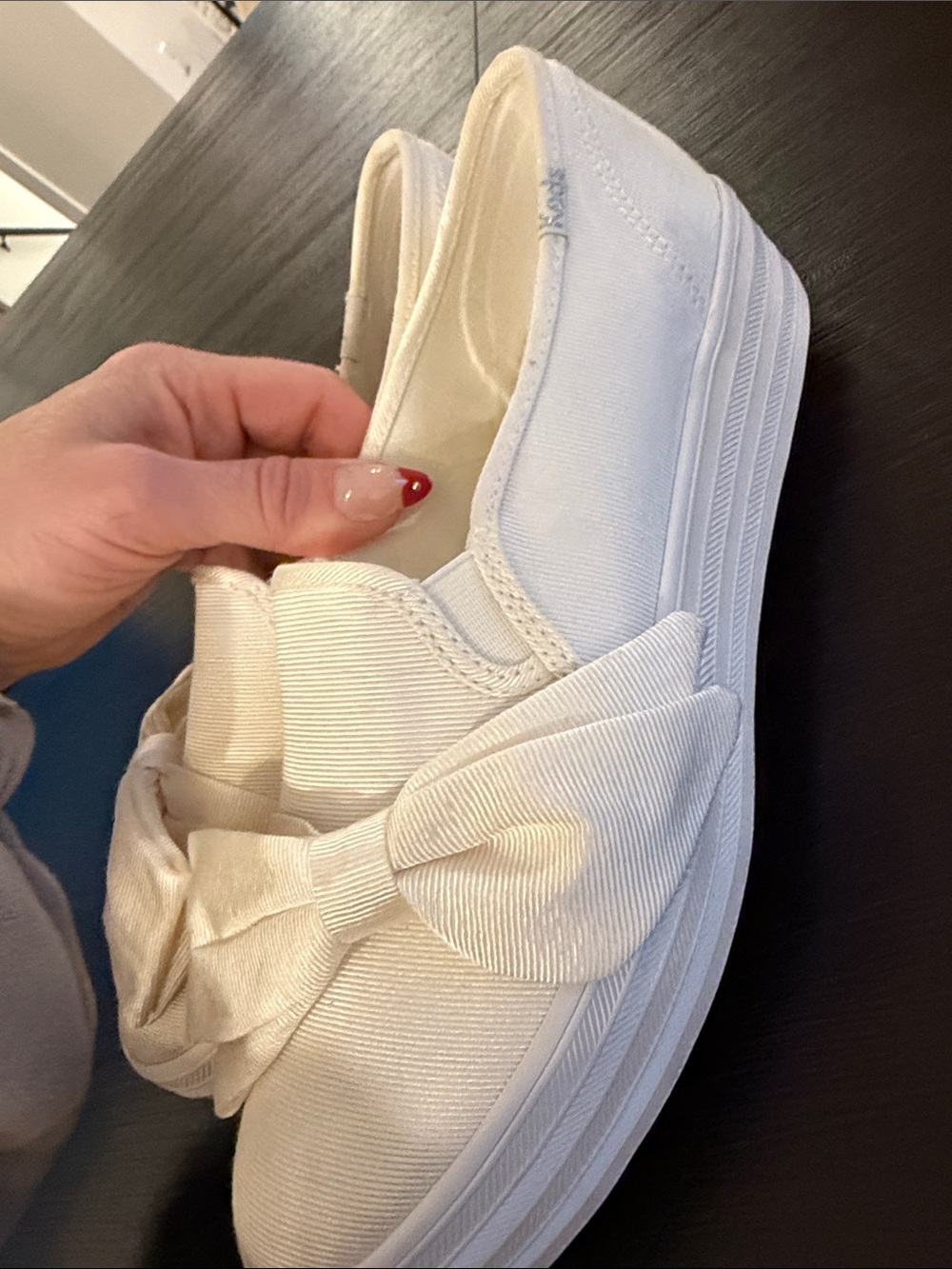 Keds Women's Ivory Bow Slip-On Sneakers - Picture 2 of 6